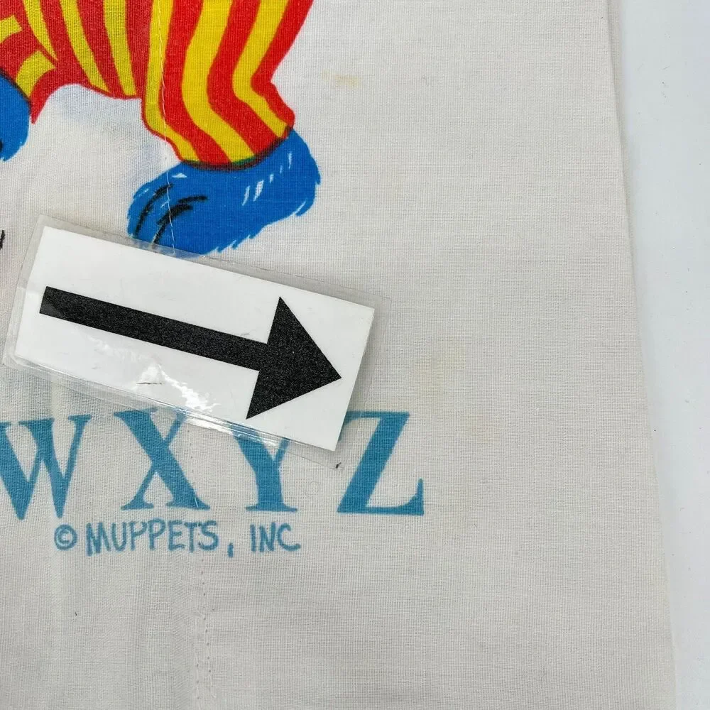 Vintage Stevens Sesame Street ABC'S Muppets Twin Fitted Sheet and 1 Pillowcase